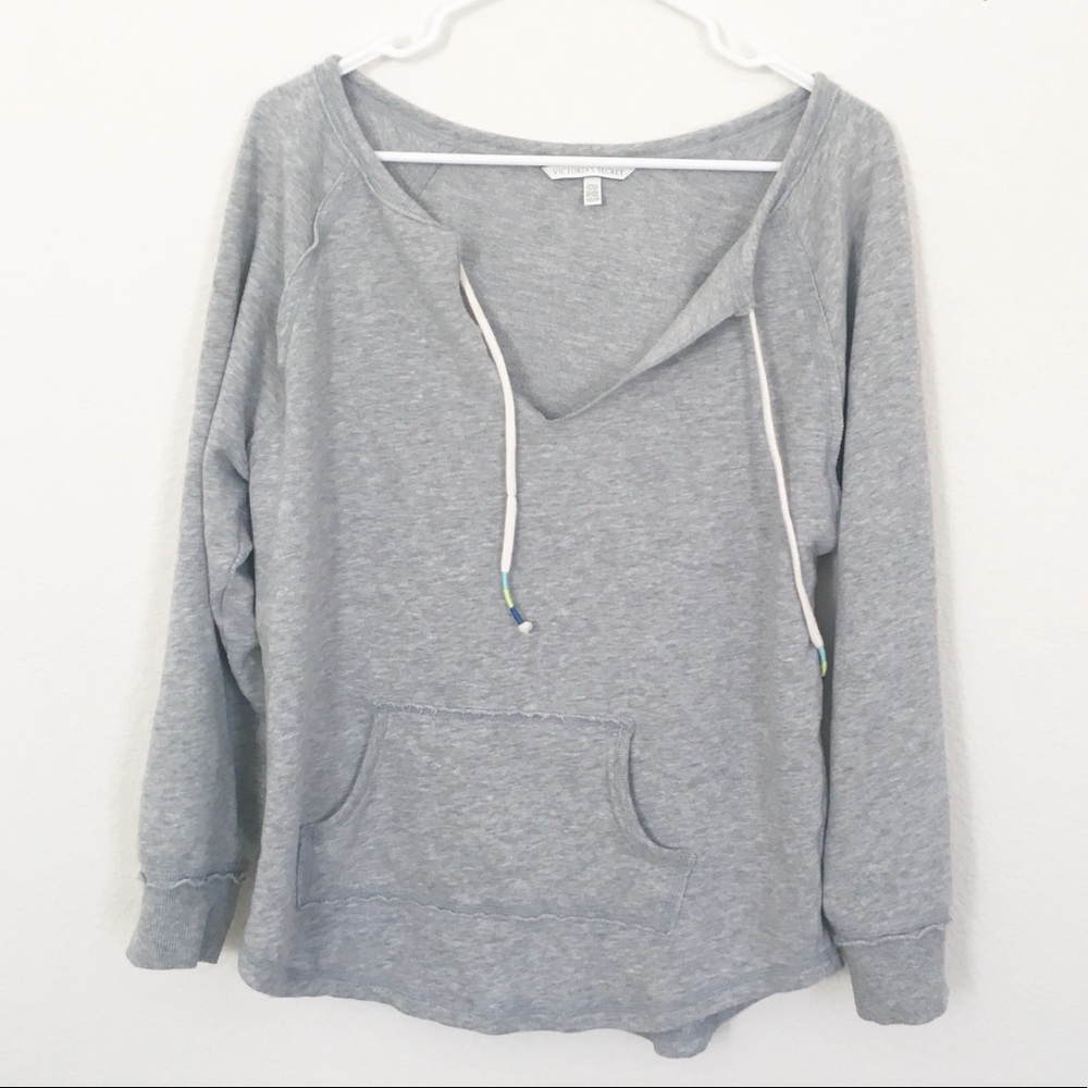 Victoria Secret Light Grey Pullover Sweater Pocket